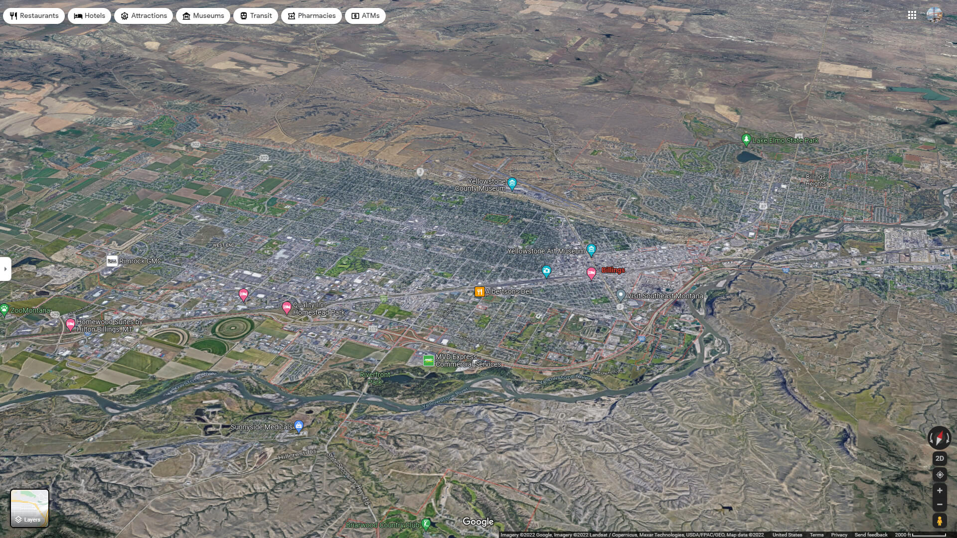 Billings Aerial Map Montana